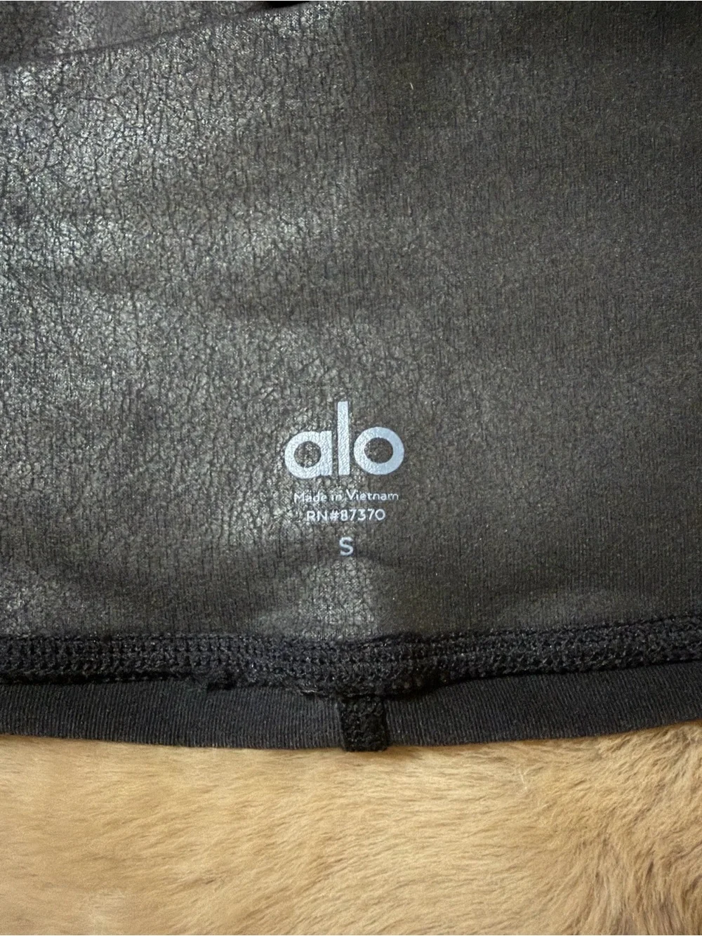 ALO Yoga Moto-Panel Black Jeggings with Ribbed Accents